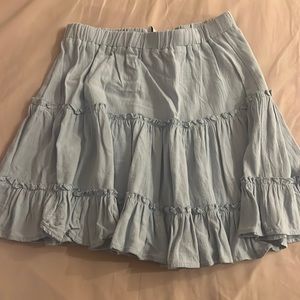 Princess Polly light blue ruffle miniskirt